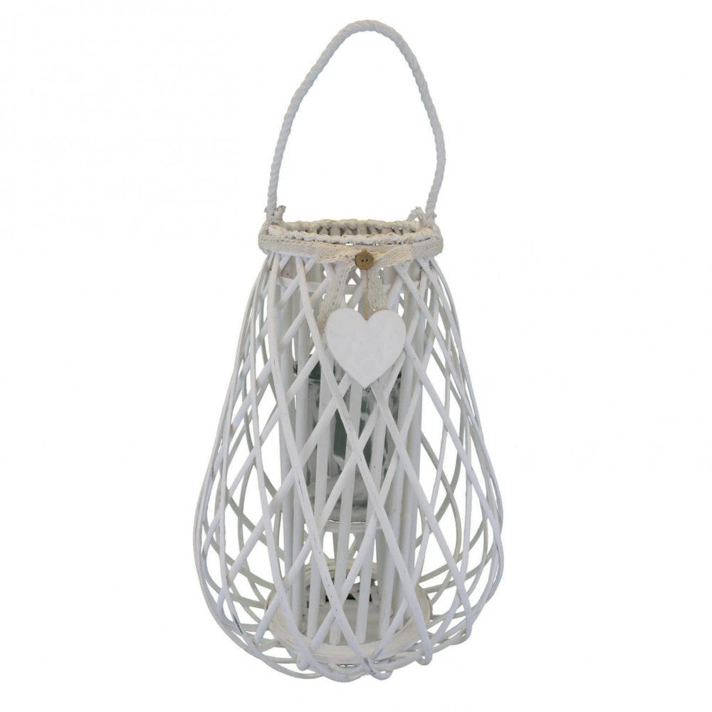 Lanterna Lauriane   in Vimini Bianco