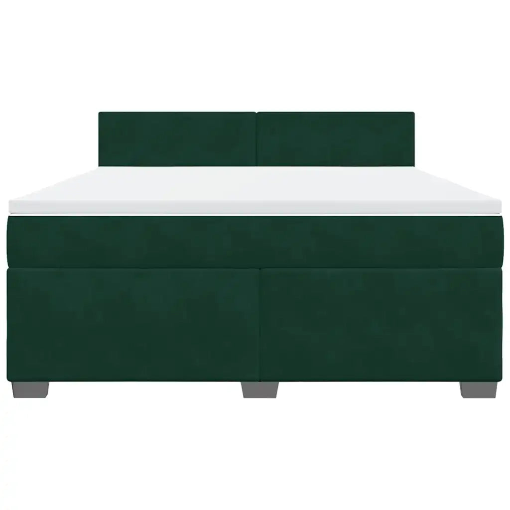 Giroletto a Molle con Materasso Verde Scuro 180x200 cm Velluto 3288675