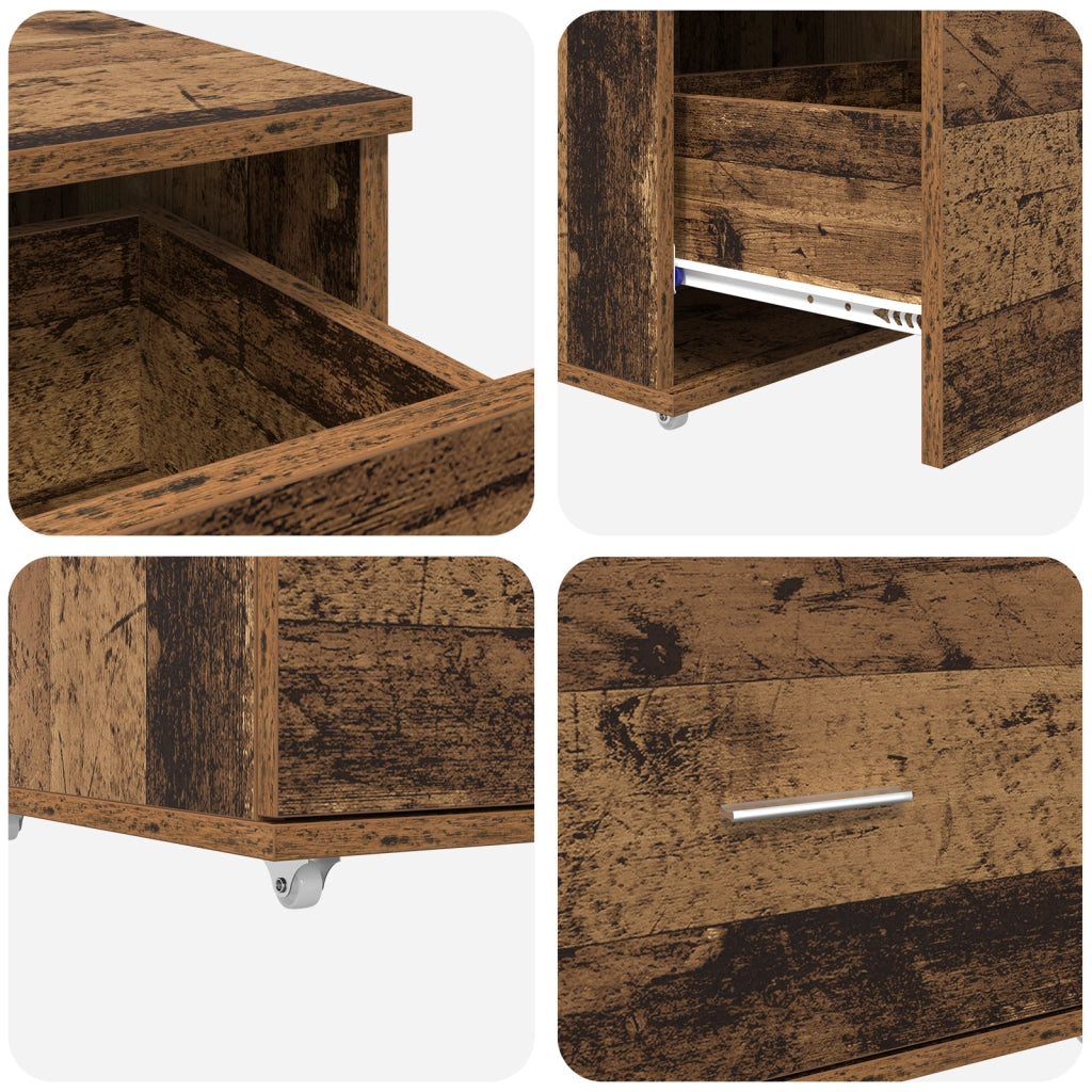 Armadio con Cassetti Legno Vecchio Truciolare Medio