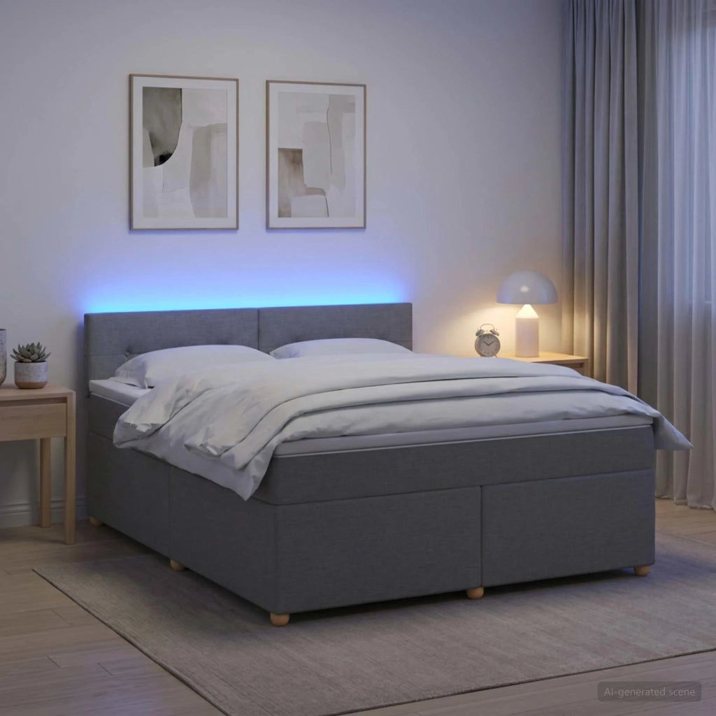 Letto box spring con materasso Grigio Chiaro 140 x 200 cm 3452436