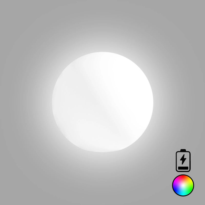 Lampada sfera di design Ø50 in polimero luce multicolor con bateria per interno ed esterno - Made in Italy - Monacis