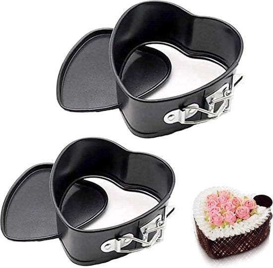 Due forme a spirale per torte di cheesecake - stampi a forma di cuore - diametro 11 cm
