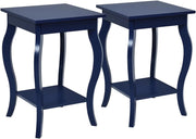 Tavolo Angolare Quadrato, Tavolini Bassi, Tavolini Bassi in Legno, Design a Due Livelli, Multiuso, per Soggiorno, Camera da Letto, Dimensione Compatta (Blu 2)