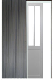 Porta scorrevole Atelier En Enrobe blanc Vetri trasparenti H204 x L73 + Sistema di galandage con copertura in dotazione
