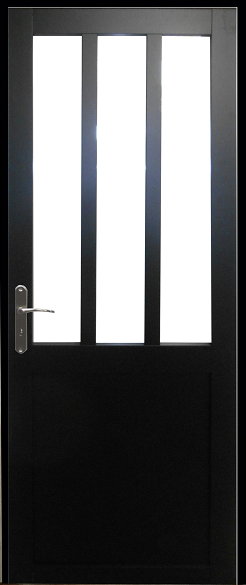 Blocco porta officina nero H204 x L73 Pannello laterale a spinta destro + maniglia