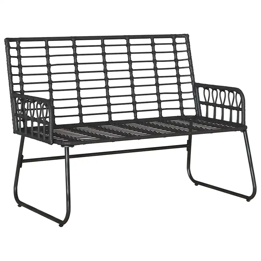 Panchina da giardino Nero e antracite polyrattan