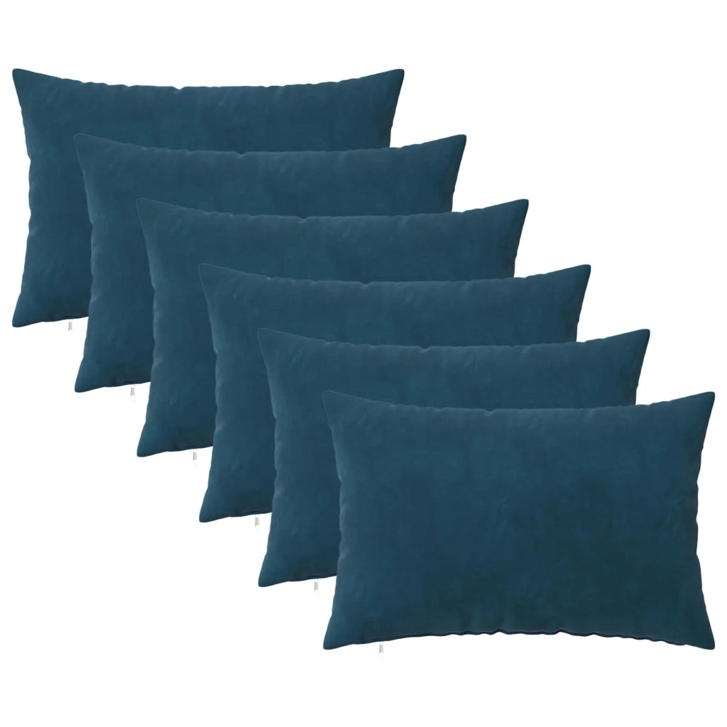 Federa 6 pz HEERLEN Blu 40 x 60 cm Velluto 909148