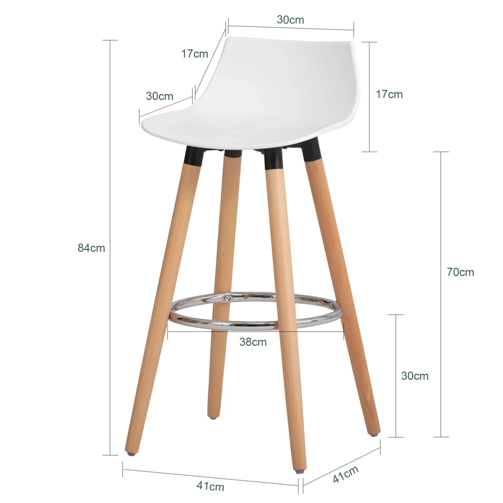 Sgabello da bar con poggiapiedi Sgabello da bancone con schienale Gambe in faggio bianco altezza seduta: 70cm FST86-W
