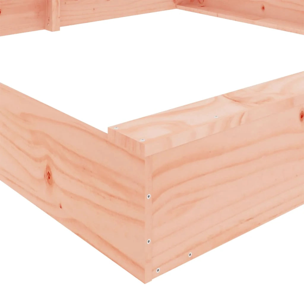 Sabbiera per bambini area giochi da giardino per esterni con sedute quadrate legno massello di abete Douglas marrone 02_0041530