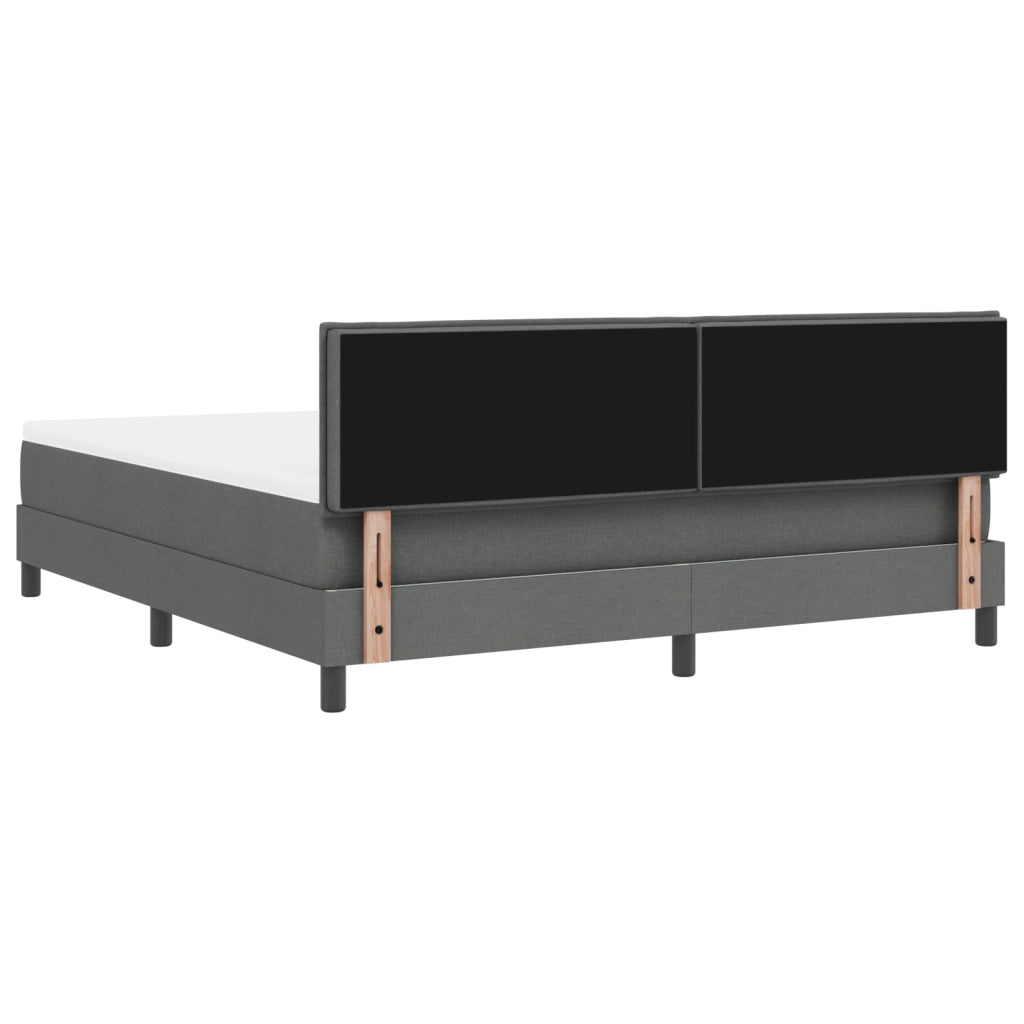 Letto Box Spring con Materasso Grigio Scuro 180x200 cm Tessuto