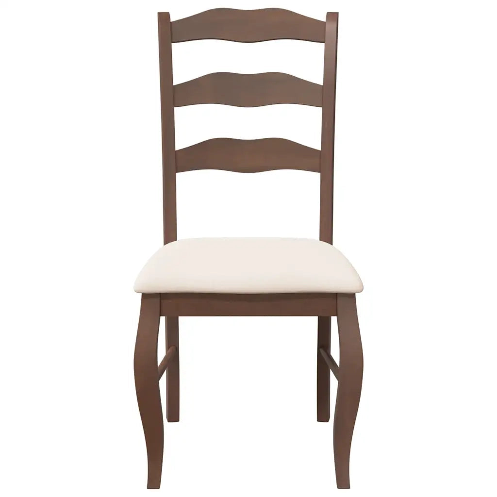 vidaXL Sedie da Pranzo con Cuscini 2pz Marrone Legno Massello di Hevea