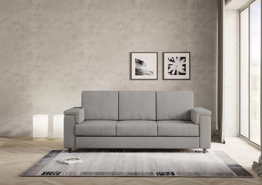 Divano marrak 3 posti (tre sedute da 60cm) misure esterne l.208cm | grigio - Mobili 2G