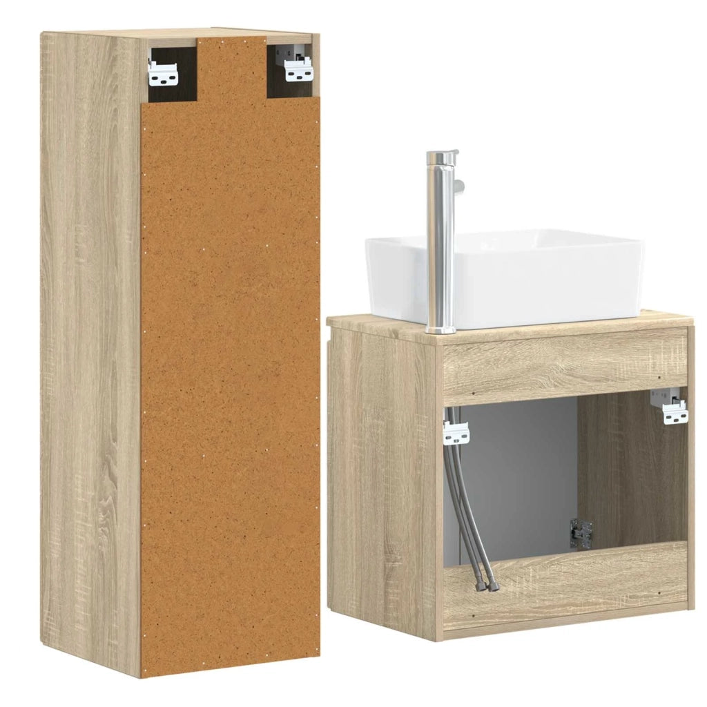 Set di mobili per il bagno 2 pz Rovere Sonoma 3406125