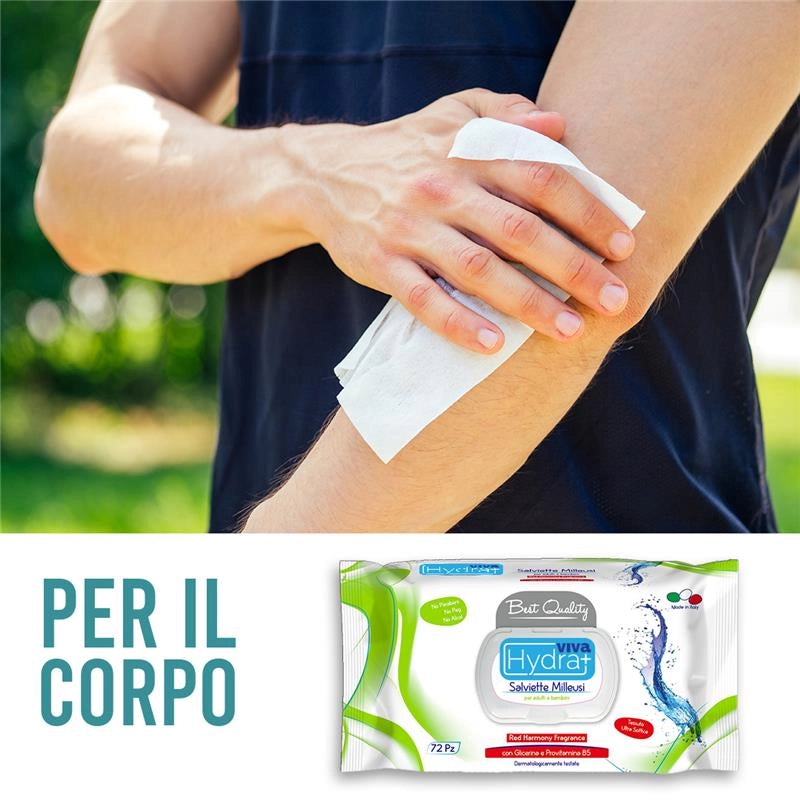 MAURY'S SET 3CF SALVIETTE DETERGENTI UMIDIFICATE MILLEUSI RED HARMONY 72PZ PER ADULTI E BAMBINI