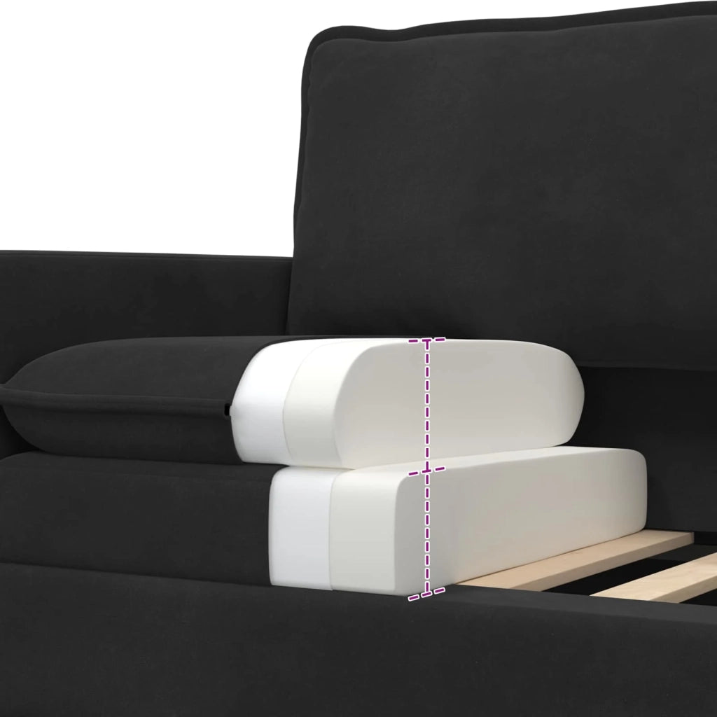 Set di divani 2 pcs Nero Velluto