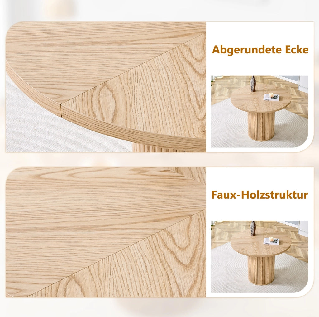 Tavolo da pranzo rotondo in MDF Ø 100 cm effetto legno