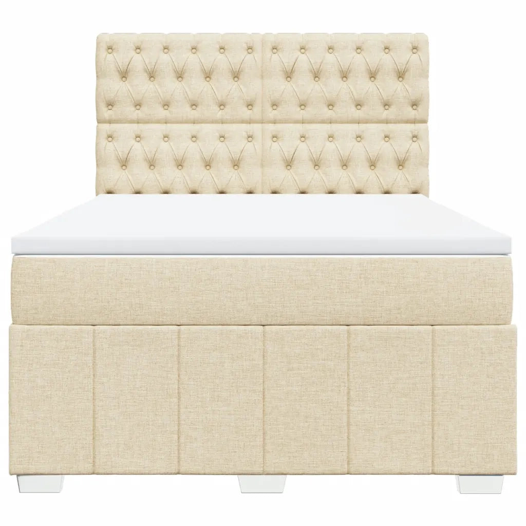 Giroletto a Molle con Materasso Crema 140x200 cm in Tessuto 3291703