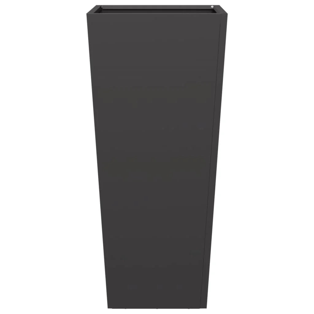 Fioriera rialzata per piante fiori terrazza giardino 35 x 35 x 75 cm acciaio nero 02_0037513