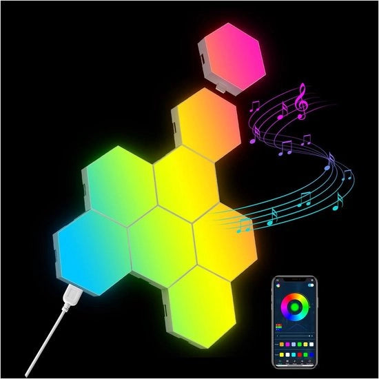 Pannello di Luce a LED a 8 celle con Honingraat RGB per Decorazione di Camera - Lampada da Gioco per Uomo Donna Bambino