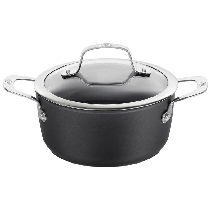 Ballarini 1006986 Alba Casseruola Alta con Coperchio 2.7 L in Alluminio con Rivestimento Keravis Ti-X Titanium Compatibile Induzione colore Grigio