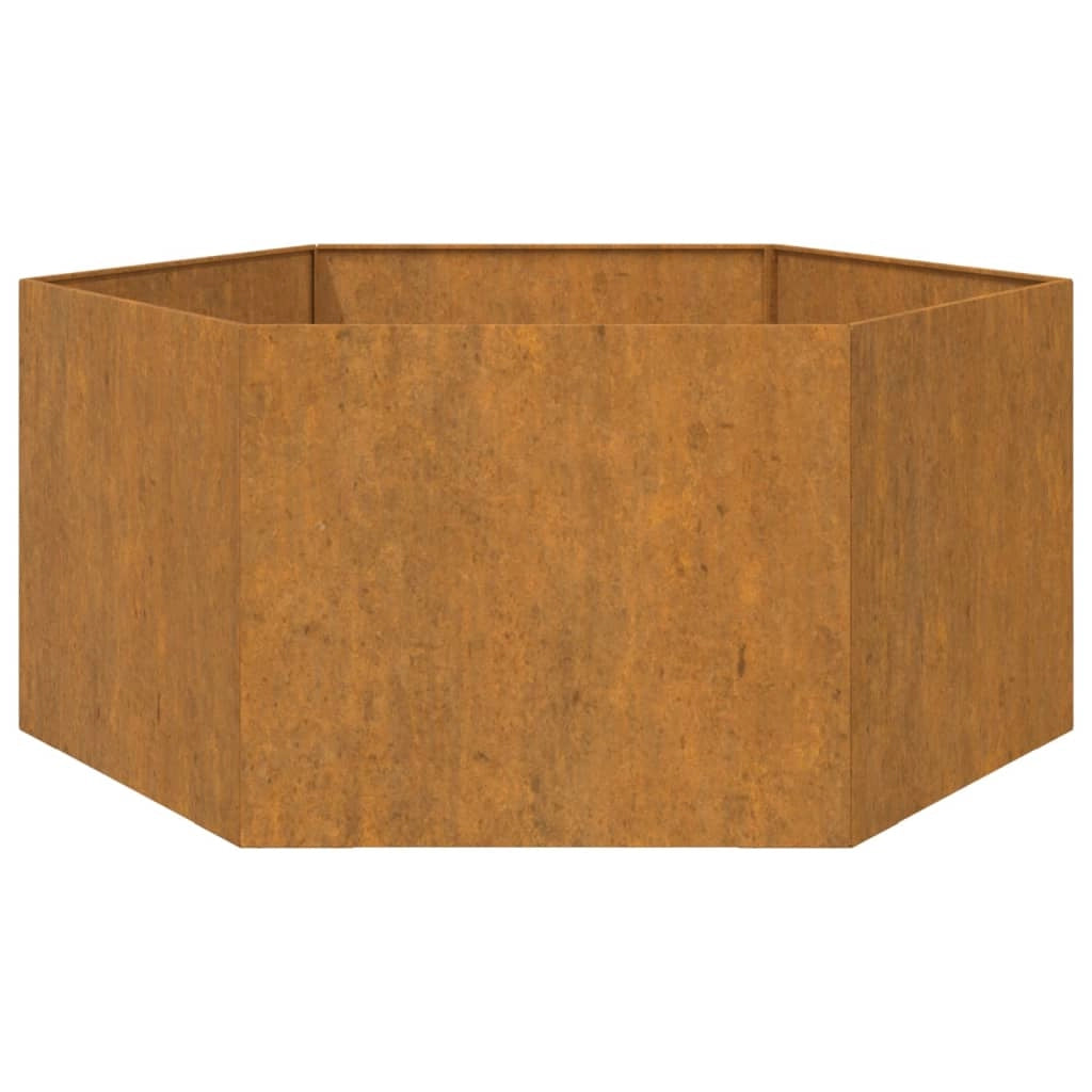 Fioriera rialzata per piante fiori terrazza giardino color ruggine 90 x 90 x 45 cm acciaio corten marrone 02_0038723