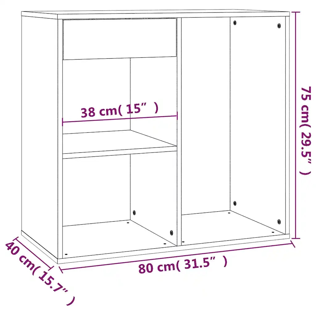 Armadietto per Cosmetici Nero 80x40x75 cm in Legno Multistrato CFW8286245
