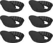 6 pezzi di stampi per quiche - Mini stampi per quiche - Metallo - Diametro 10 cm - nero