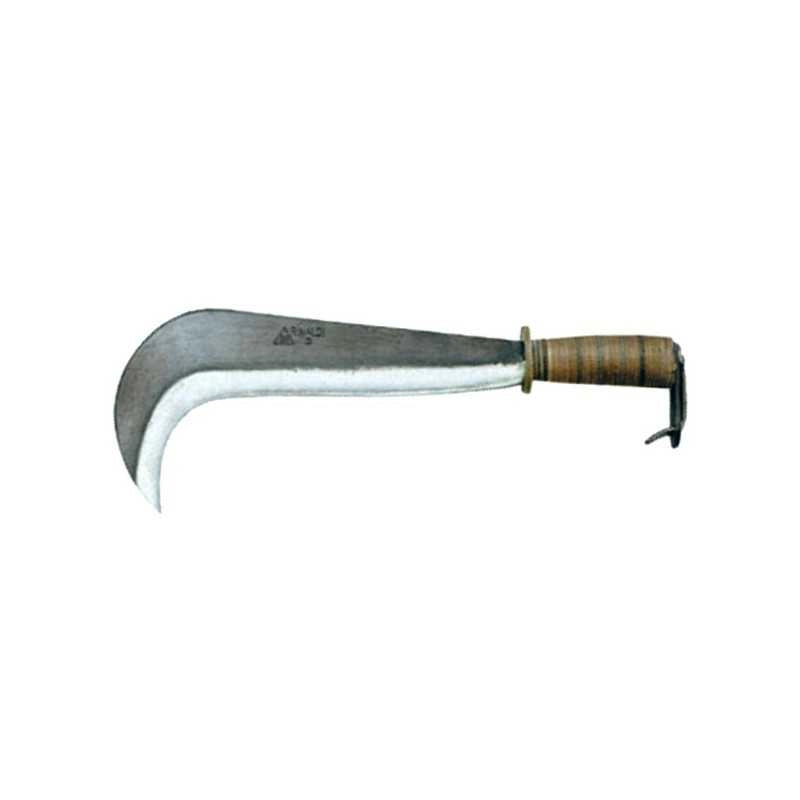 Roncola Bergamo N.2 cm 29 Manico Cuoio Rinaldi