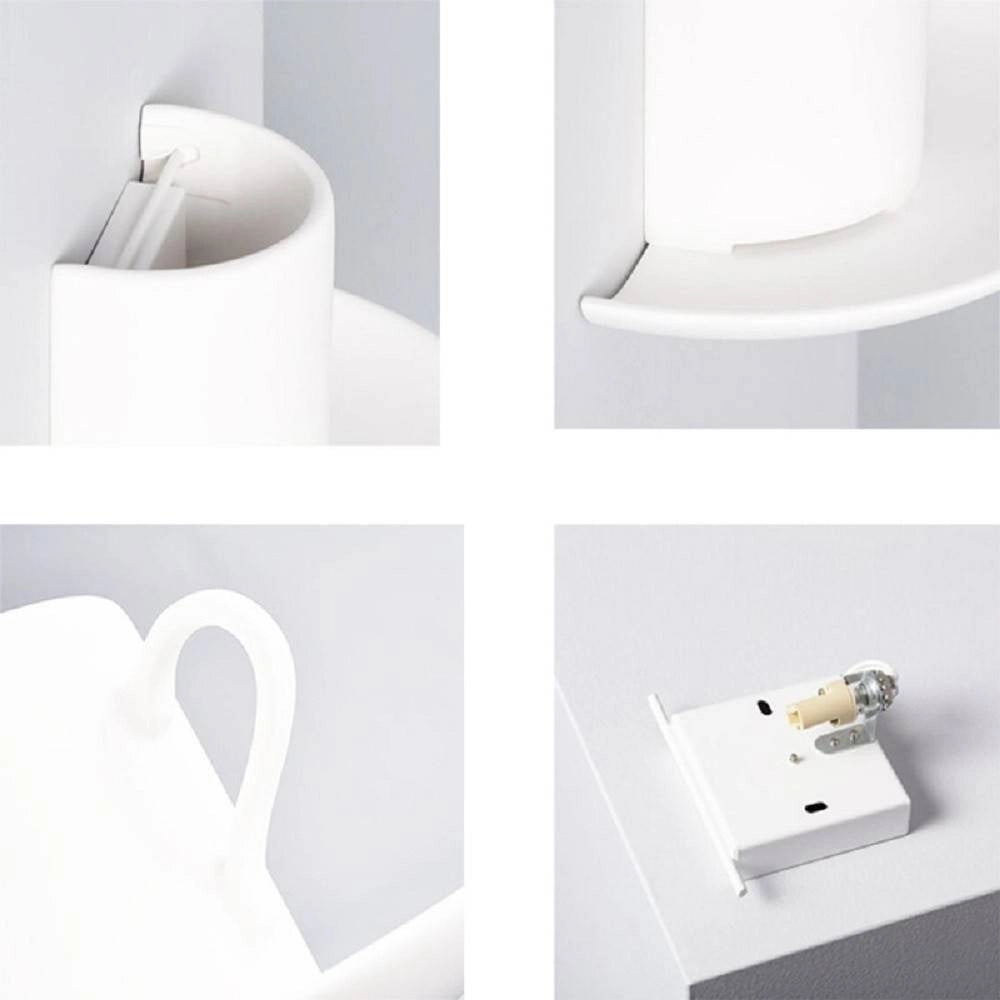 Trade Shop - Applique Gesso A Forma Di Tazza Da Caffè A Parete Verniciabile Attacco G9 Gs-e85 -