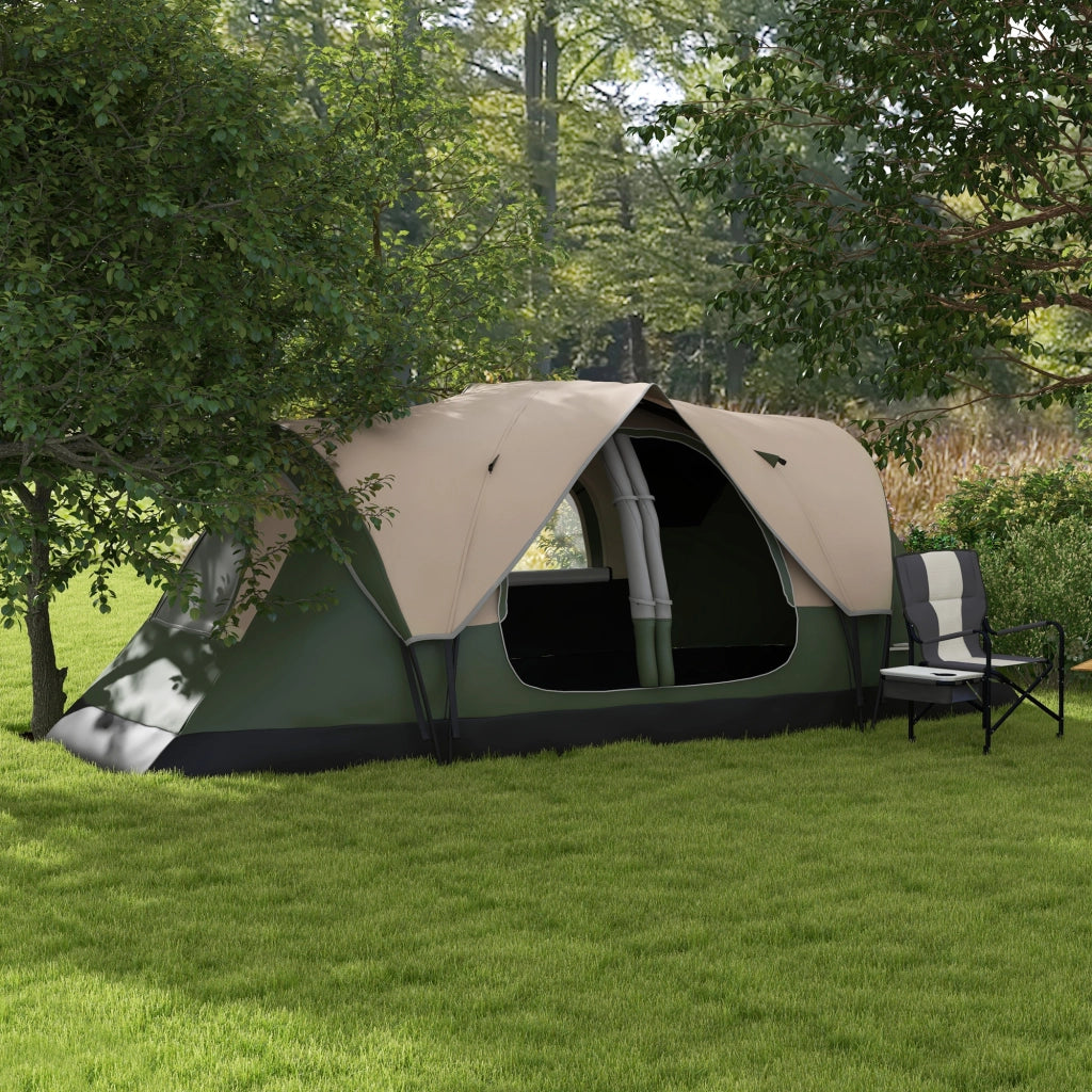 Tenda da Campeggio Pieghevole ¨C Xylo ¨C 2 Camere con Borsa Trasporto Impermeabile 450x215x180 cm Verde Oliva