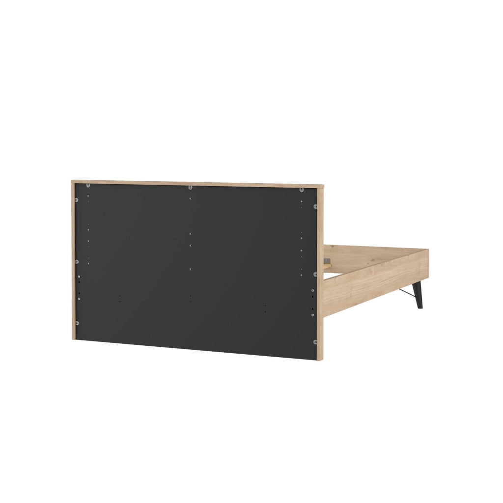 Letto piazza e mezza Zocca, Sommier per camera da letto, Giroletto per stanza, Struttura porta materasso, 207x153 h91 cm, Rovere