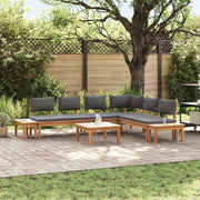 Set Divano da Giardino 3 pcs Marrone e Grigio