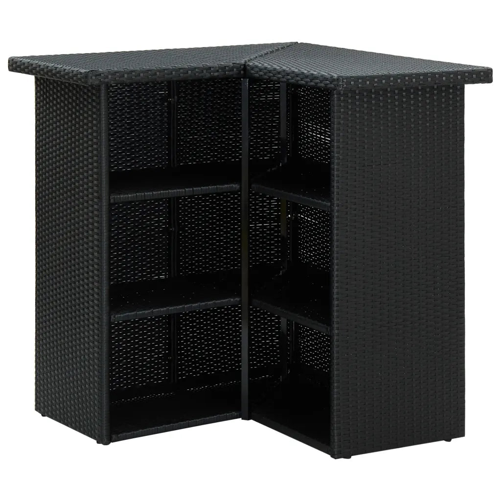Set Bar da Giardino 8 pz con Cuscini in Polyrattan Nero 3064926