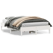 Letto senza Materasso-Struttura Letto Bianco 160x200 cm Legno Massello di Pino 811869