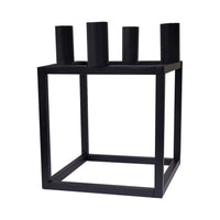 Portacandela in acciaio con candele e ghirlanda inclusi