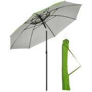 Ombrellone da Giardino Rotondo Inclinabile ¨C Xylo ¨C 8 Stecche Acciaio UV30 Verde