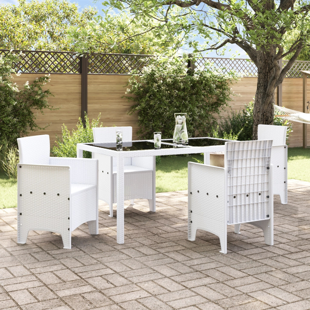 Sedie da giardino 4 pcs Bianche Polyrattan