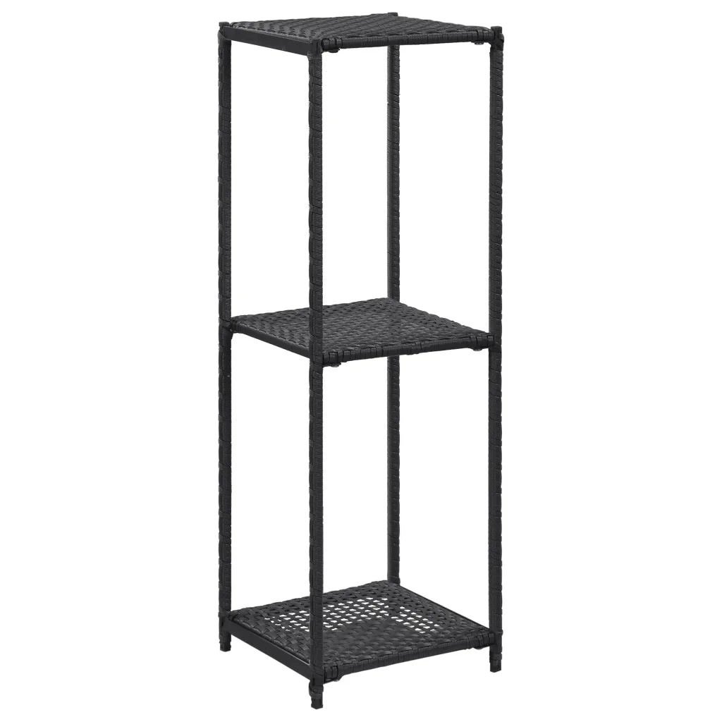 Scaffale Nero 30x30x90 cm in Polyrattan cod mxl 59535