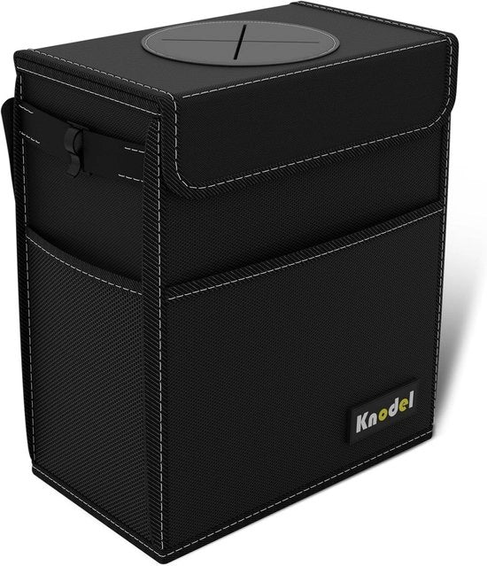Contenitore della spazzatura automatico con coperchio - Eterno impermeabile e senza perdite - Grande, nero