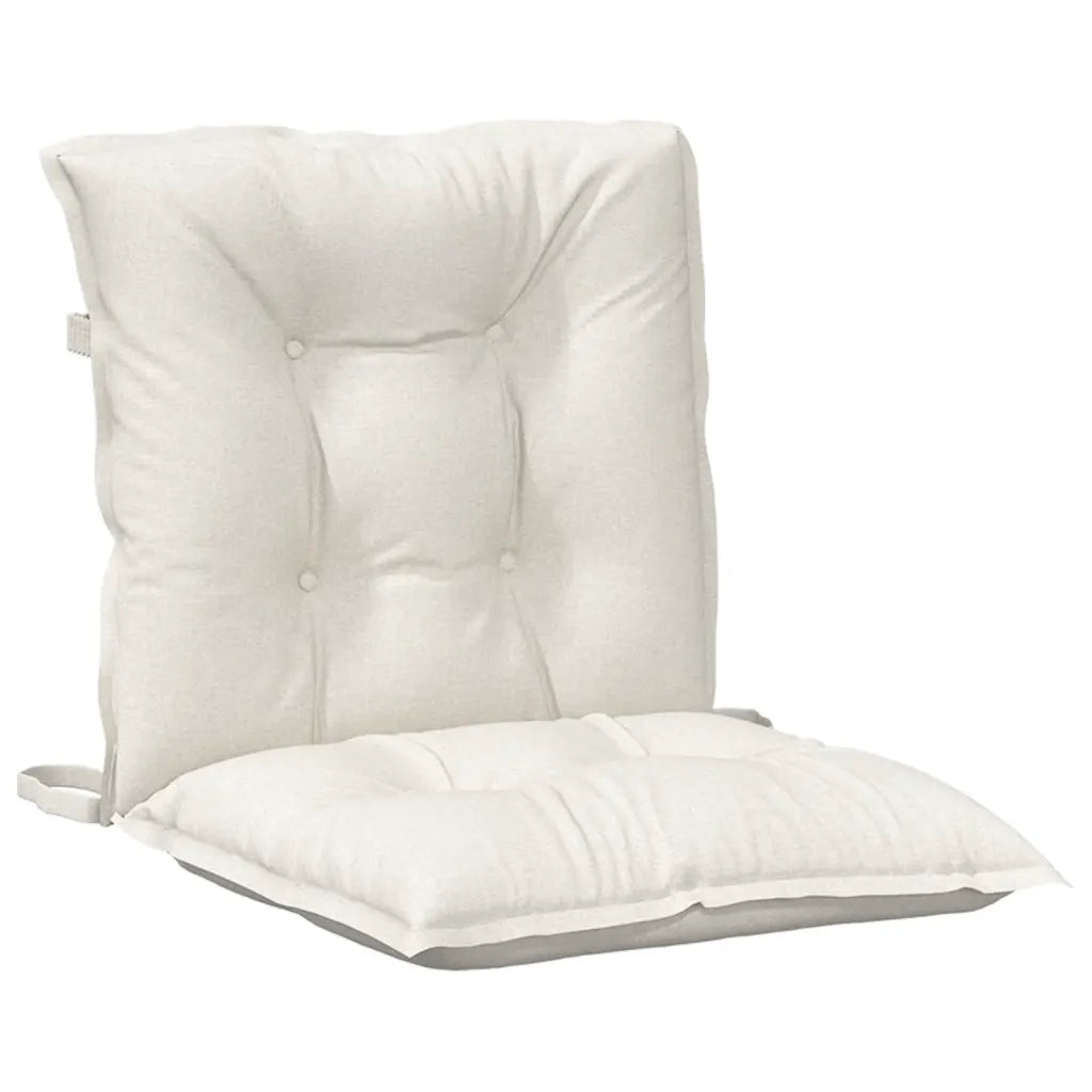 Cuscini Sedia Schiena Bassa 4 pz Crema MÃ©lange 100x50x7 Tessuto