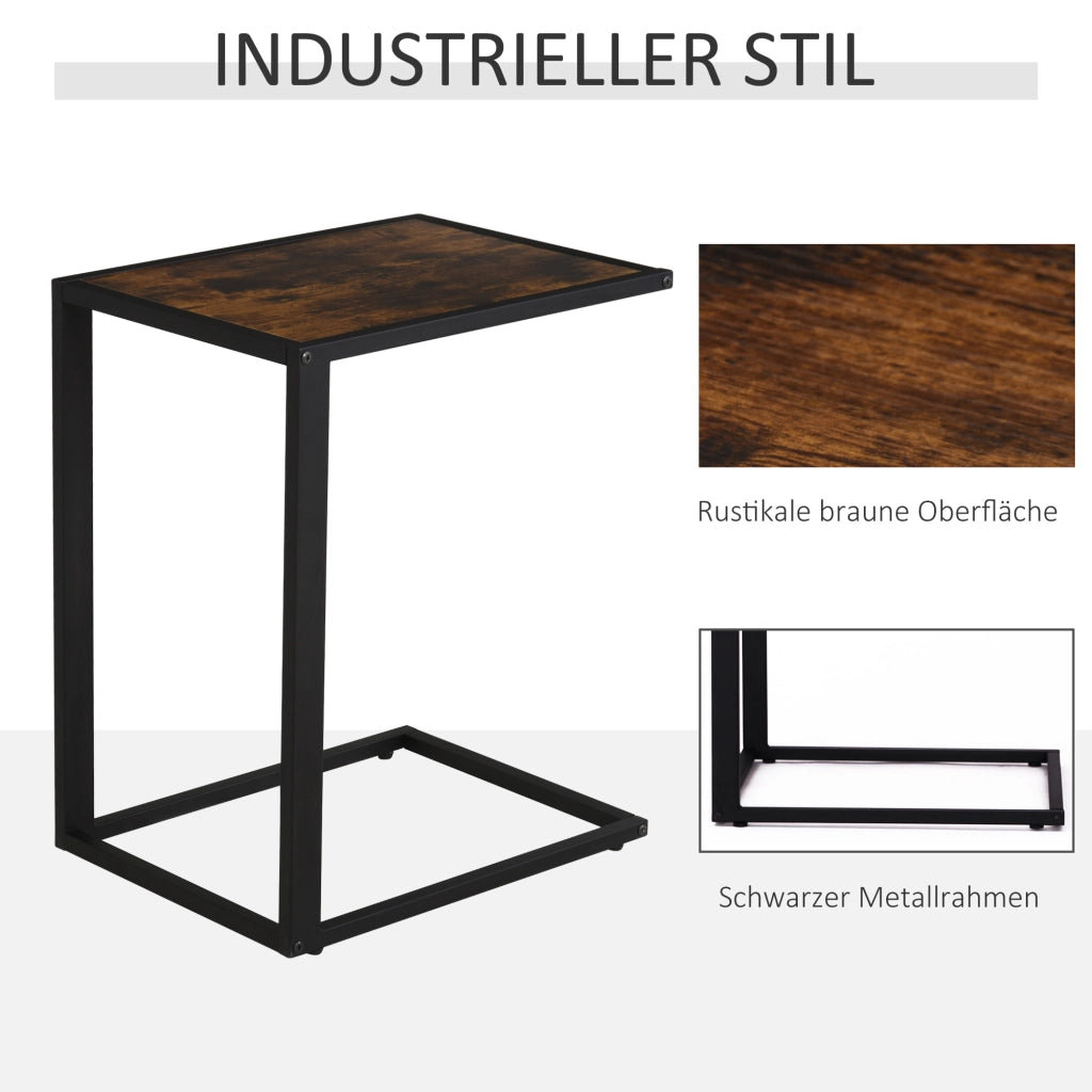 Tavolino da caff¨¨ in MDF con gambe in metallo ¨C zephmum ¨C marrone rustico 40.6x50.8x64.2 cm