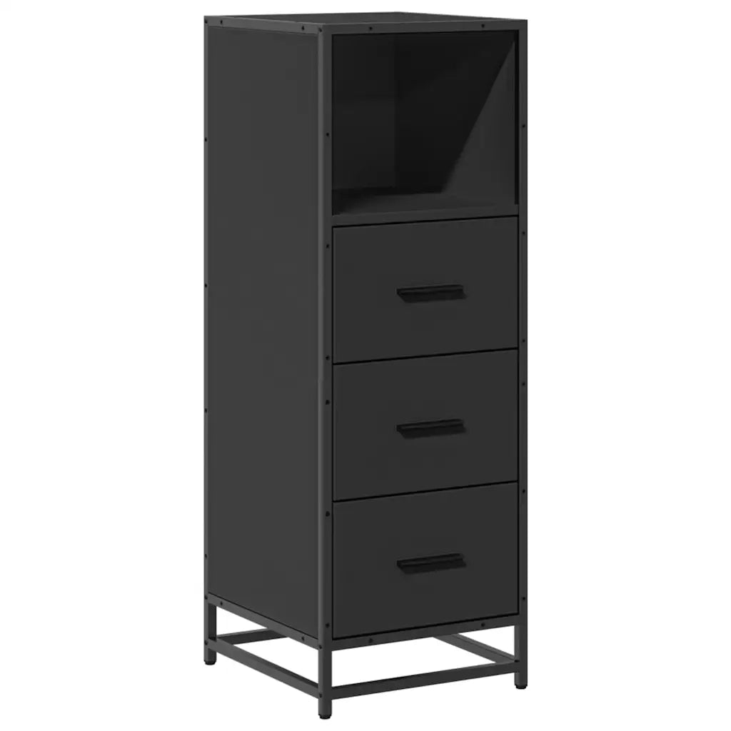 vidaXL Armadietto da Bagno Nero 35x37,5x100 cm in Legno Multistrato