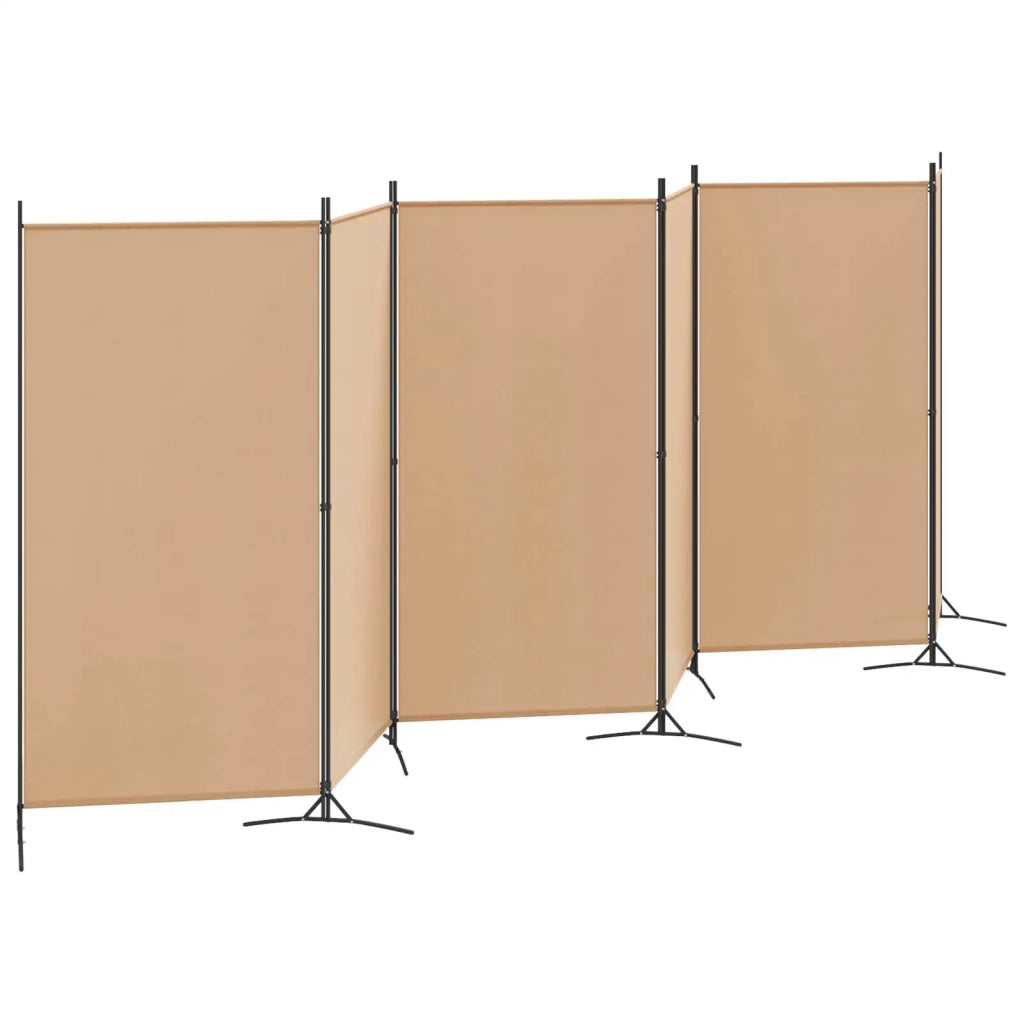 Divisore per Stanza a 6 Pannelli Beige 520 x 180 cm Tessuto 42039230
