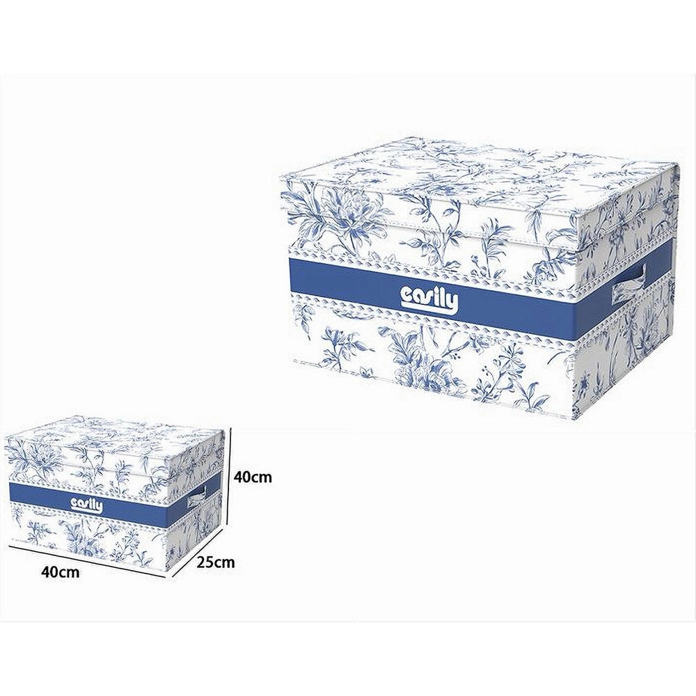 Trade Shop - Box Portatutto Scatola Salvaspazio Contenitore Organizer 40x40x25cm Fantasia 87316 -