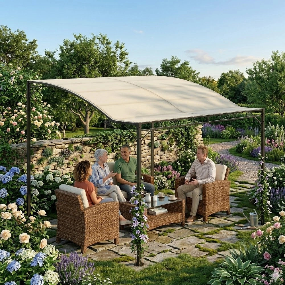 Gazebo Pergola 3 x 2,5 m da Esterno Rivestimento Anti UV Resistente alle Intemperie