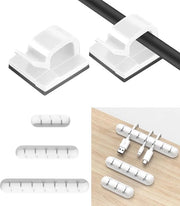 Set di organizzatori cavi per ufficio 3 pezzi - Sistema di gestione cavi e 60 pezzi - Guida cavi multifunzionale - Set di organizzatori cavi per ufficio - Cavo di rete con caricatore USB - Cavo audio - Set di organizzatori cavi per ufficio privato.