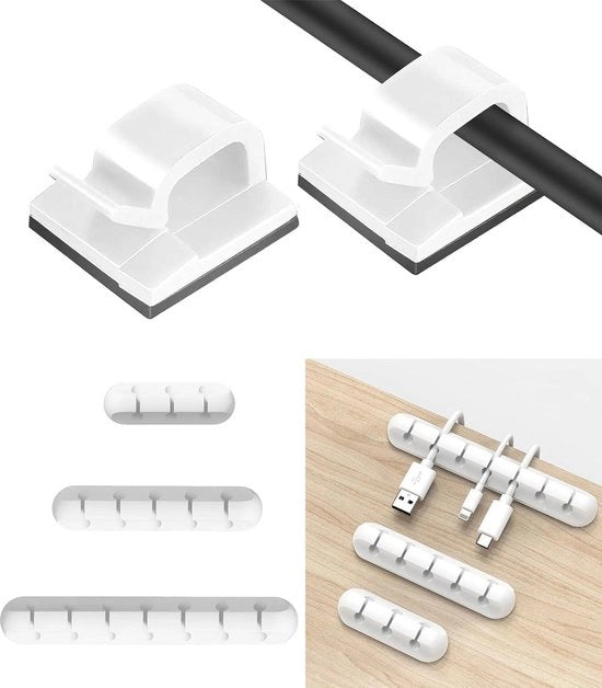 Set di organizzatori cavi per ufficio 3 pezzi - Sistema di gestione cavi e 60 pezzi - Guida cavi multifunzionale - Set di organizzatori cavi per ufficio - Cavo di rete con caricatore USB - Cavo audio - Set di organizzatori cavi per ufficio privato.