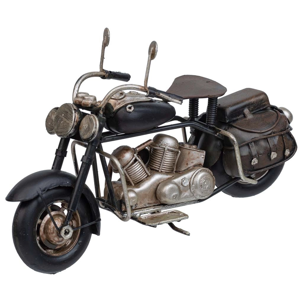 Moto in metallo nero 18,5x8x10,5h
