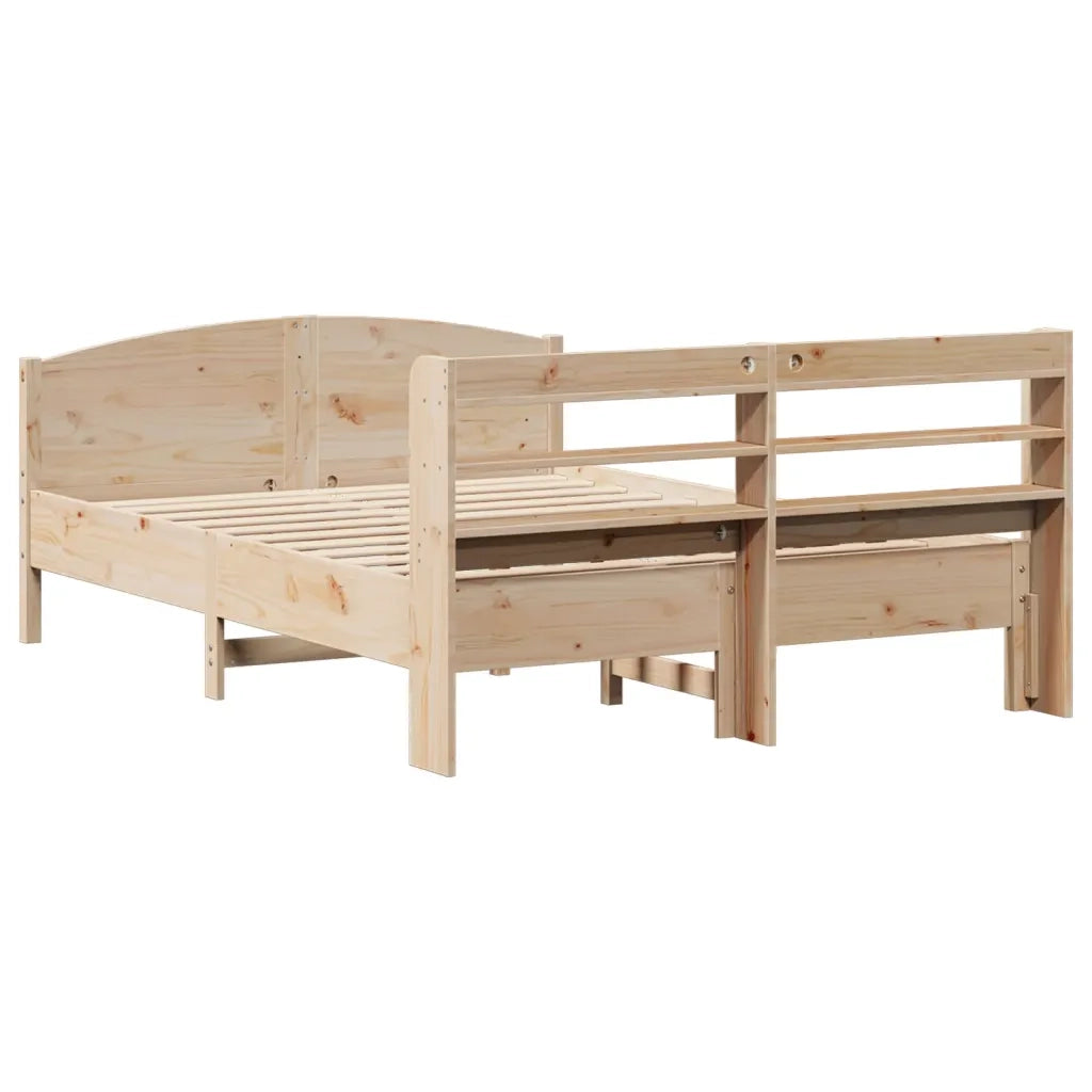 Letto senza Materasso 140x200 cm in Legno Massello di Pino