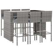 Set da bar da giardino 7 pezzi con cuscini in polyrattan grigio 02_0013423